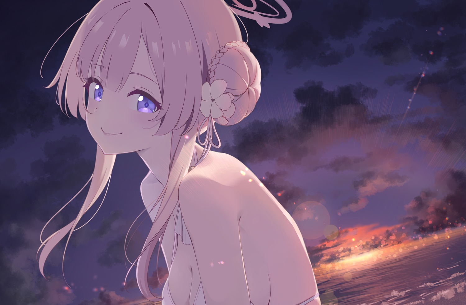 bikini_top, blue_archive, halo, mizuha_mimori, swimsuits, tomu_(tom_309k)