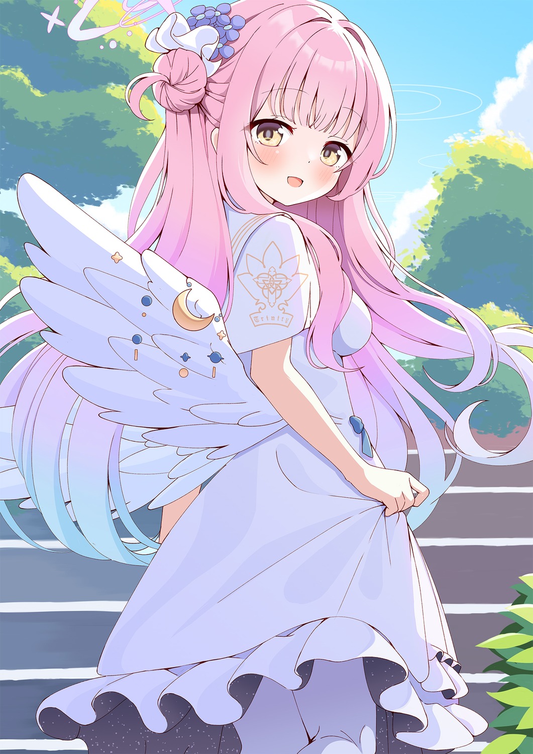 angel, azel_(laevateinn495), blue_archive, dress, misono_mika, wings