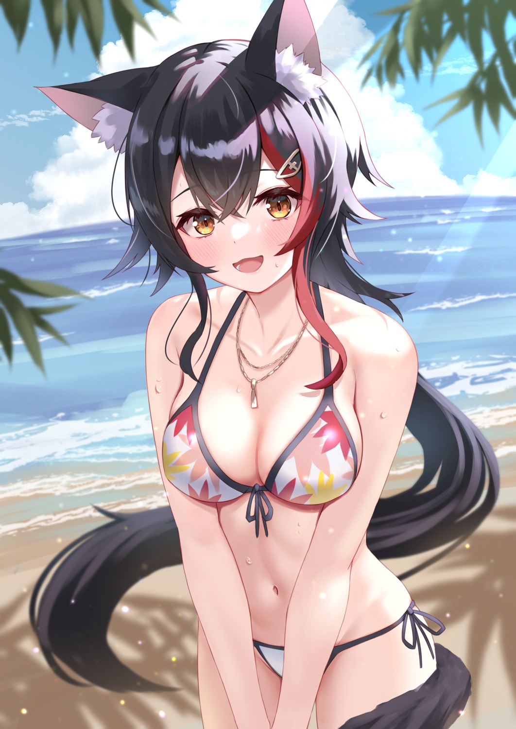 animal_ears, bikini, hololive, hololive_gamers, ookami_mio, swimsuits, tail, togemaru