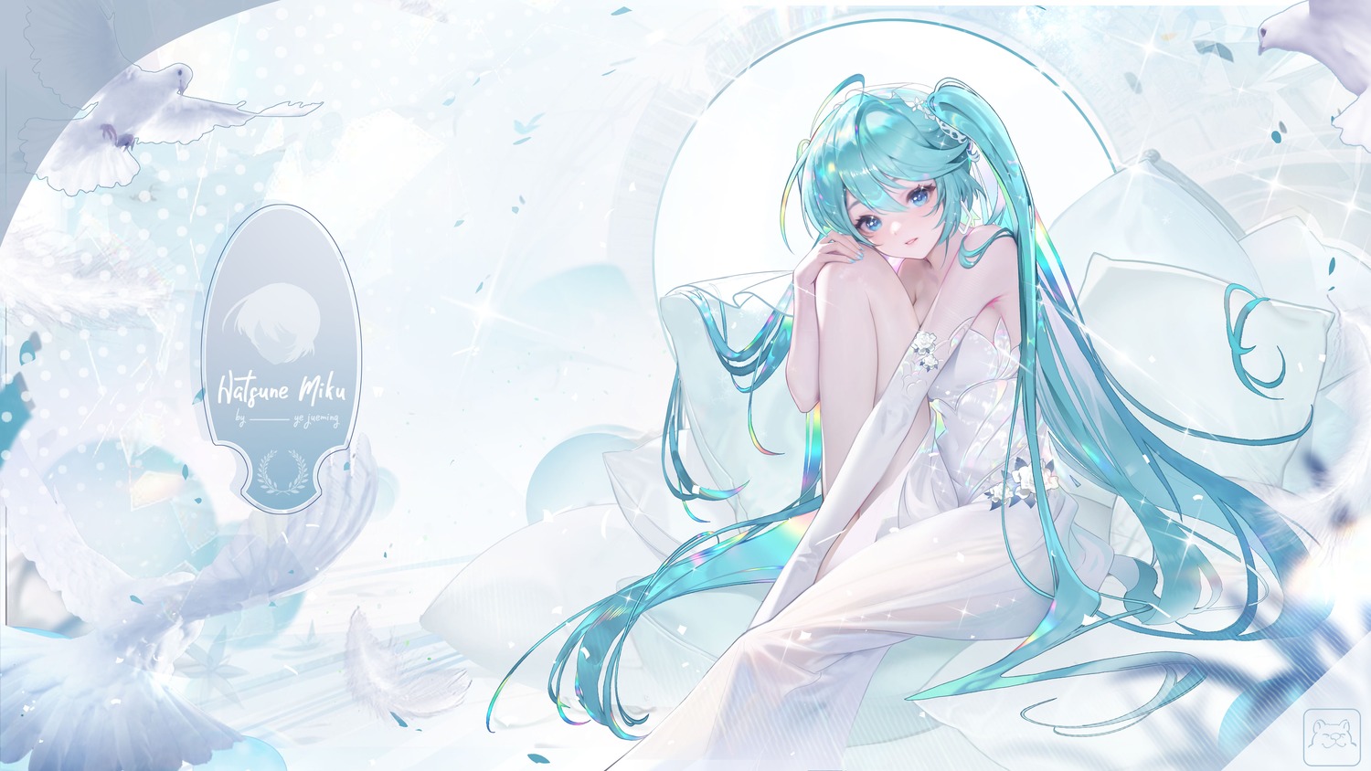 dress, hatsune_miku, jie_xiaoming, no_bra, vocaloid