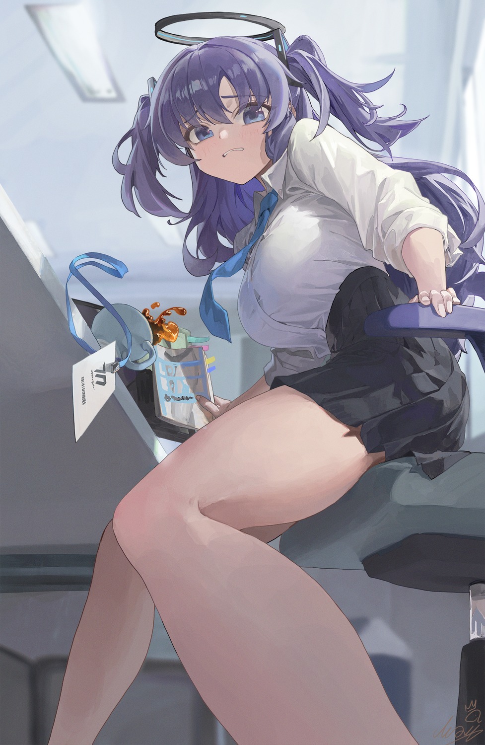 blue_archive, halo, hayase_yuuka, m.q_(mqkyrie), seifuku