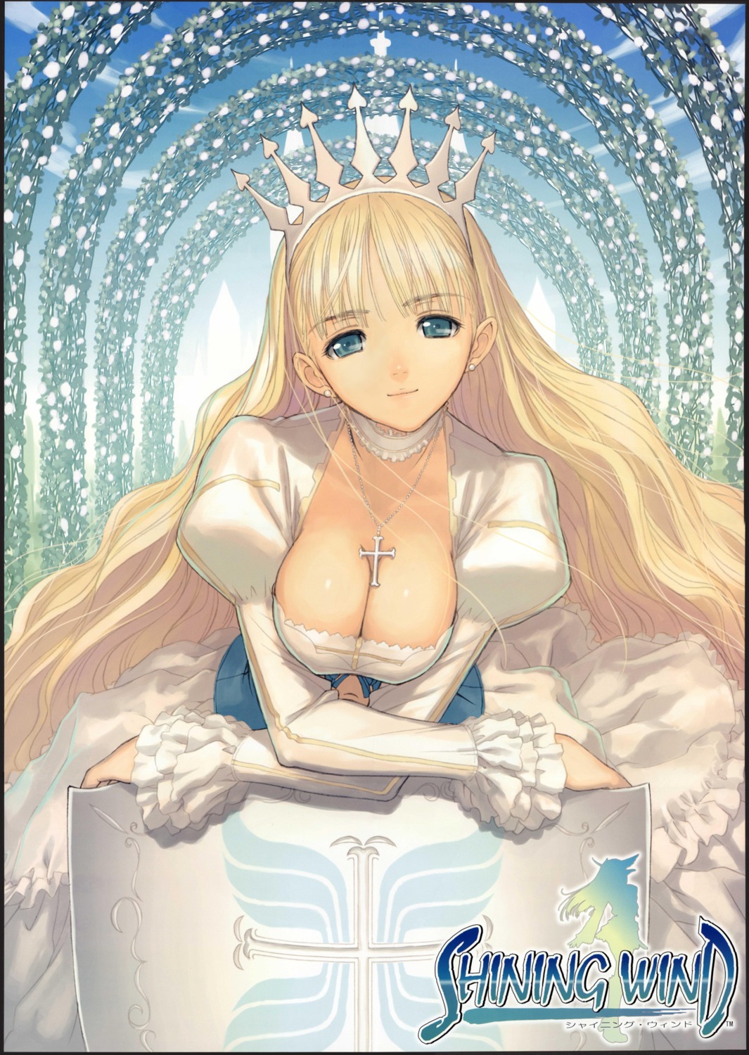 clalaclan_philias, cleavage, dress, shining_tears, shining_wind, shining_world, tony_taka
