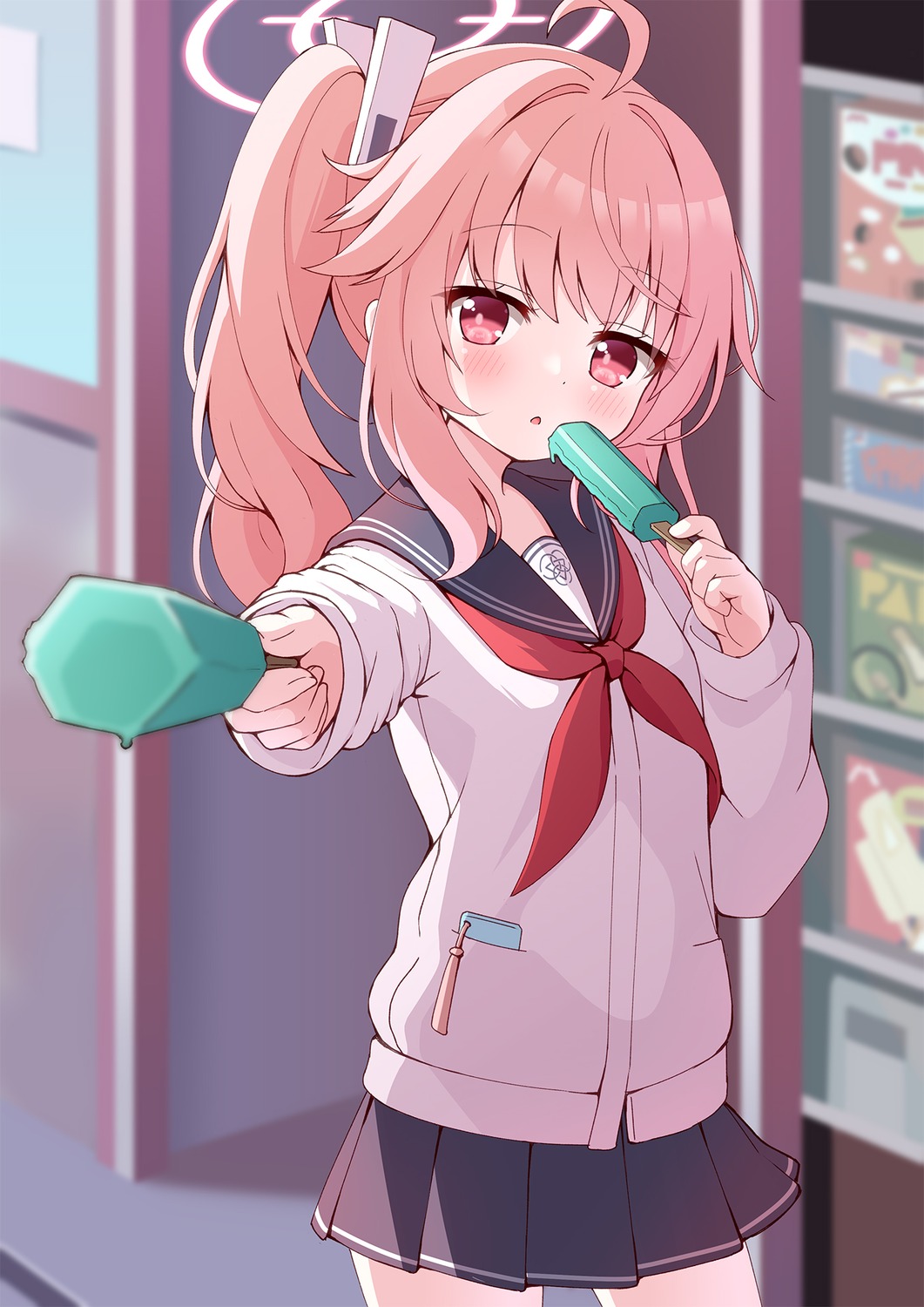 azel_(laevateinn495), blue_archive, halo, seifuku, sweater, yutori_natsu