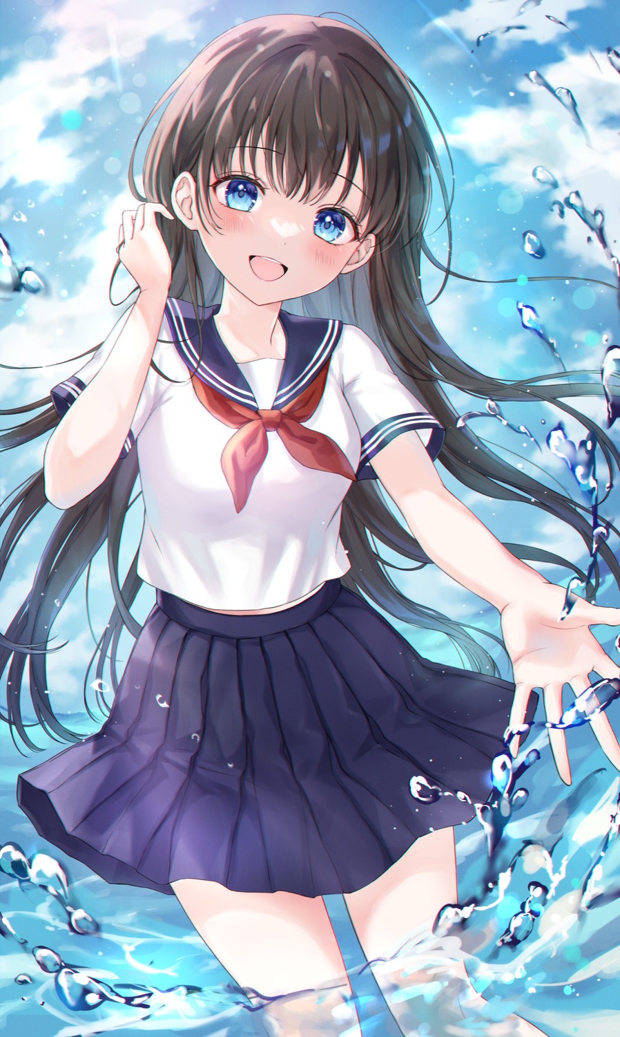 seifuku, tsumugi_8345, wet
