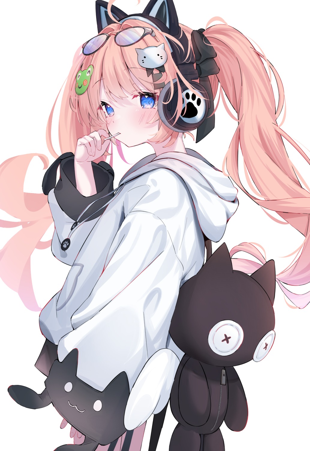 animal_ears, headphones, leafpie_zaurus, megane, nekomimi, vroid