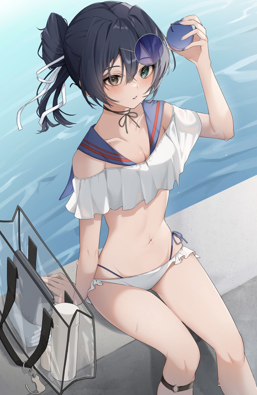 awaki224, bikini, megane, swimsuits