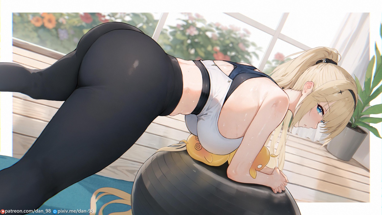 ass, azur_lane, dan-98, gym_uniform, manjuu_(azur_lane), painleve_(azur_lane), wallpaper, wet