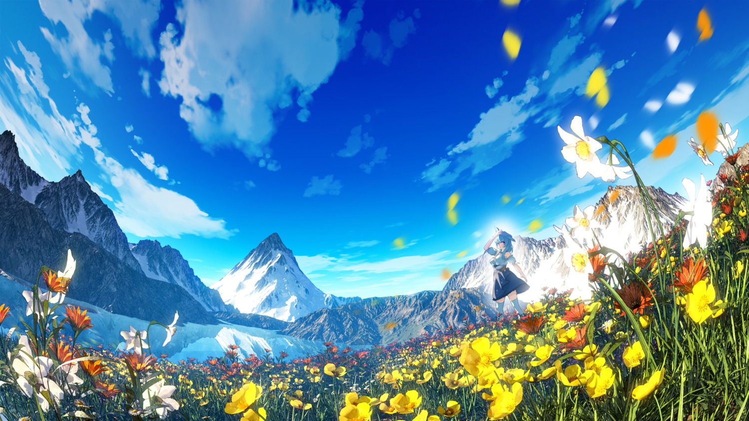 animal_ears, hachio81, landscape, skirt_lift, thighhighs