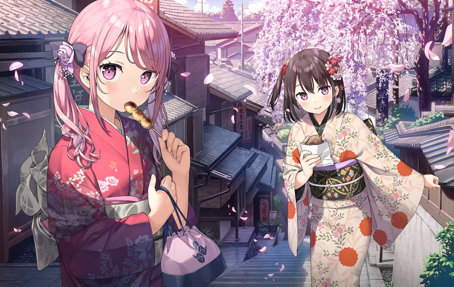 kantoku, kimono, kurumi_(kantoku), shizuku_(kantoku)