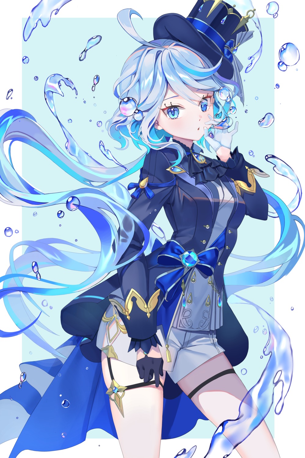 furina, garter, genshin_impact, heterochromia, posom