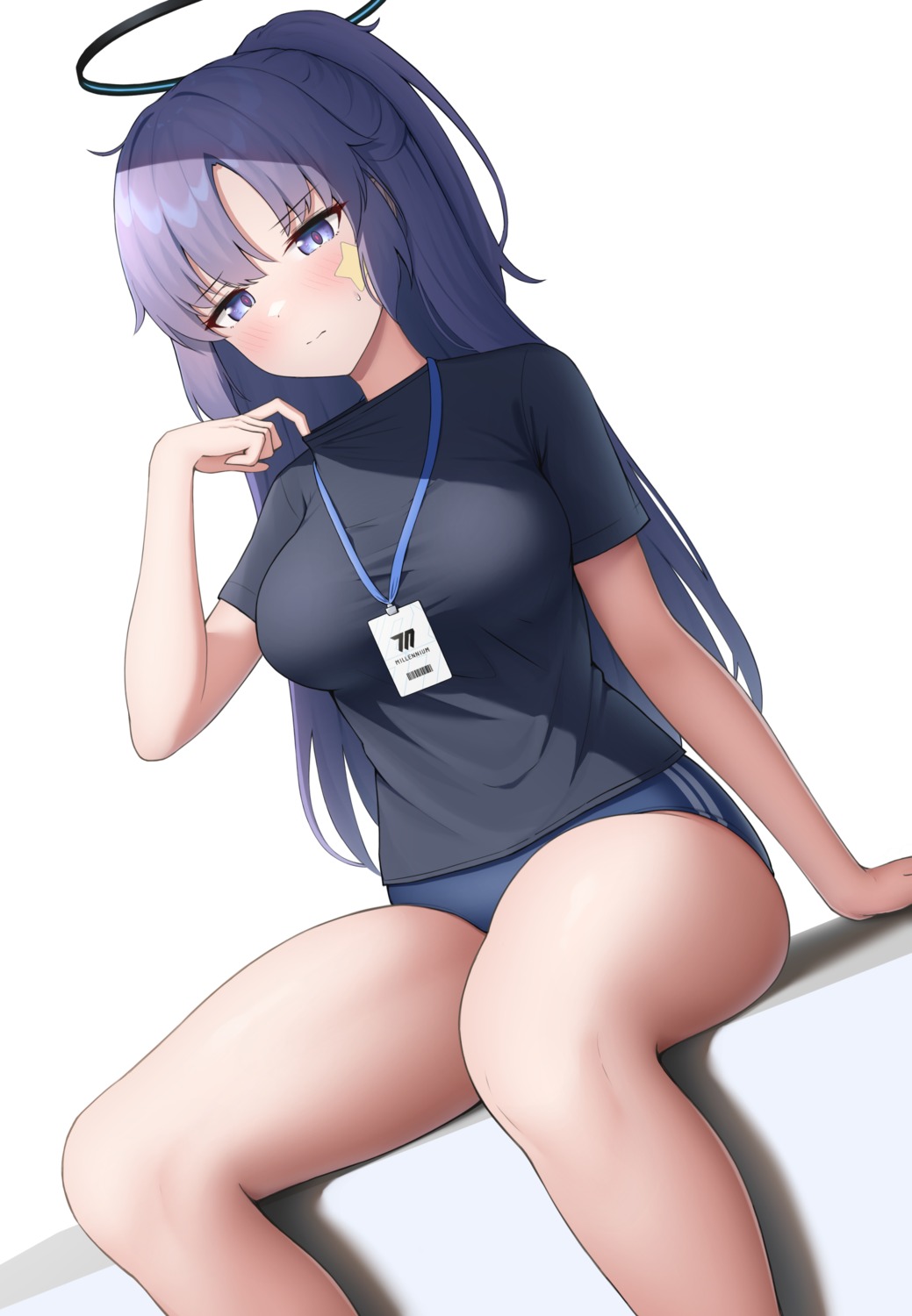 blue_archive, buruma, gym_uniform, halo, hayase_yuuka, tattoo, topgear
