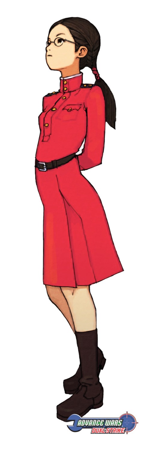 asuka_(famicom_wars), dress, famicom_wars, famicom_wars_ds, hirata_ryou, megane, uniform