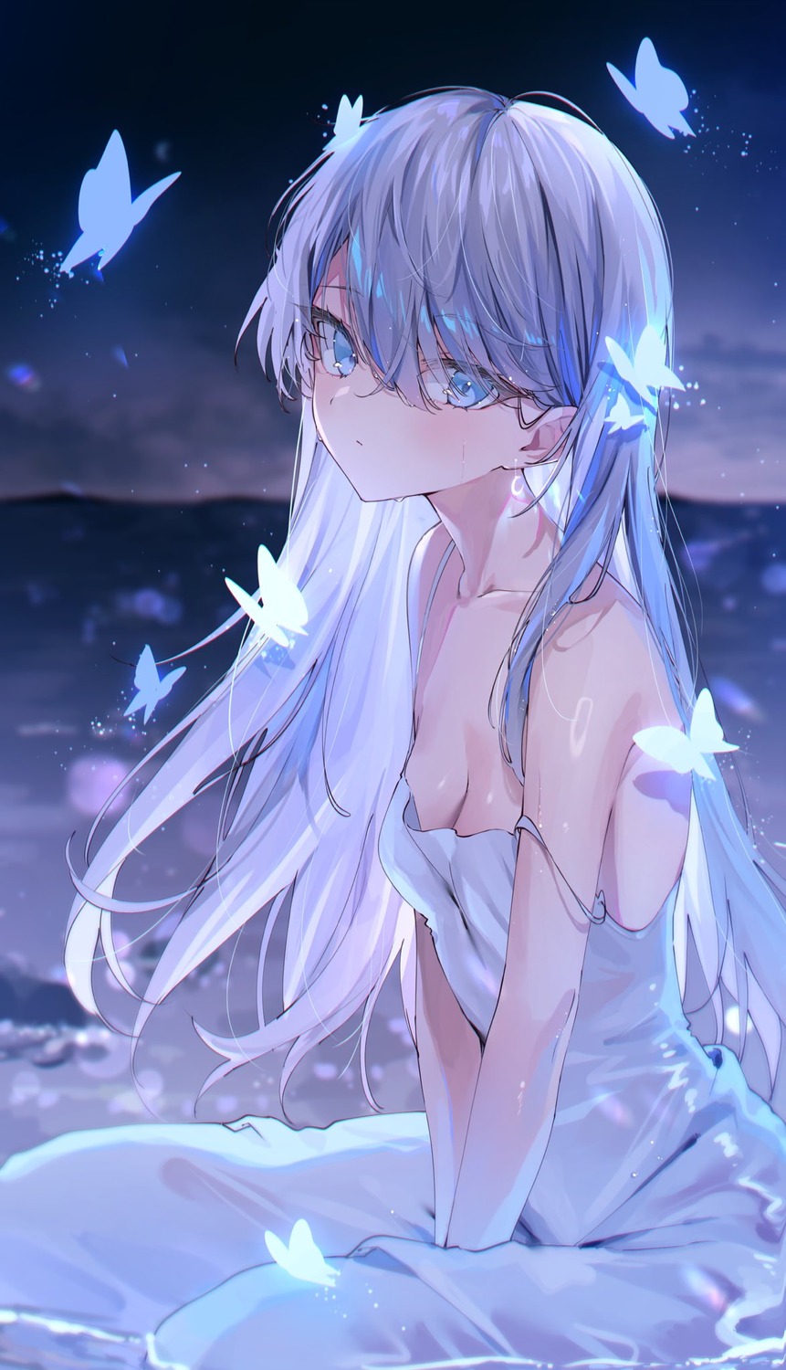 dress, harui_(hr_x9_), summer_dress, wet, wet_clothes