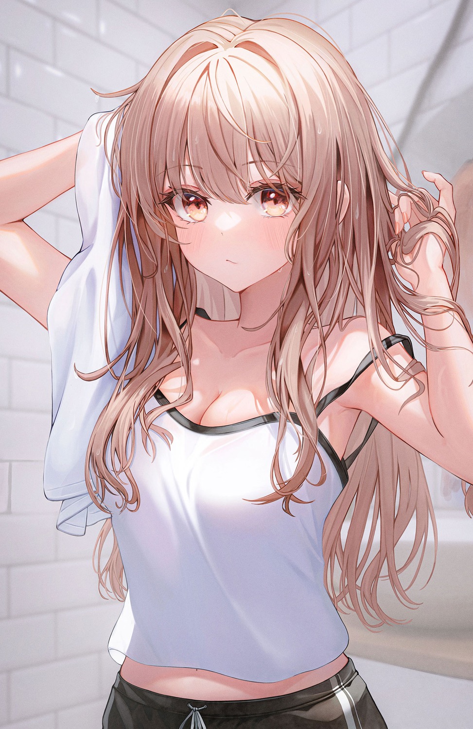 cleavage, funii, towel