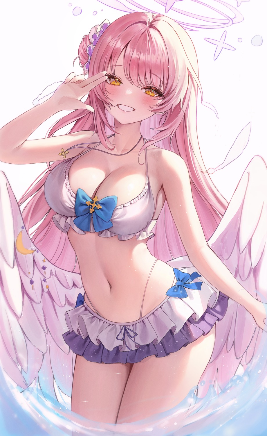 angel, bikini, blue_archive, misono_mika, ryu_o, swimsuits, wings