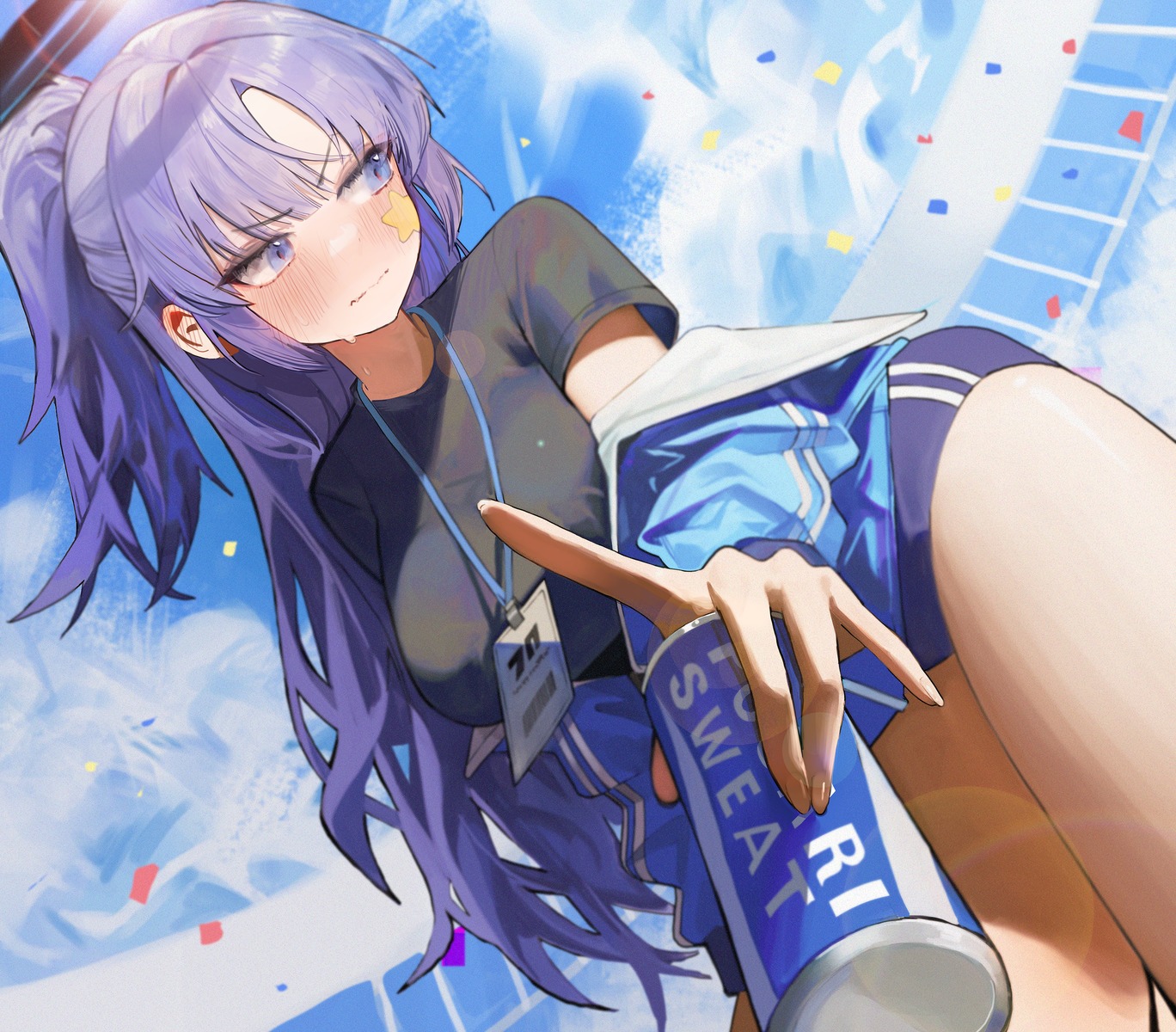 blue_archive, buruma, gym_uniform, halo, hayase_yuuka, renn_01, tattoo