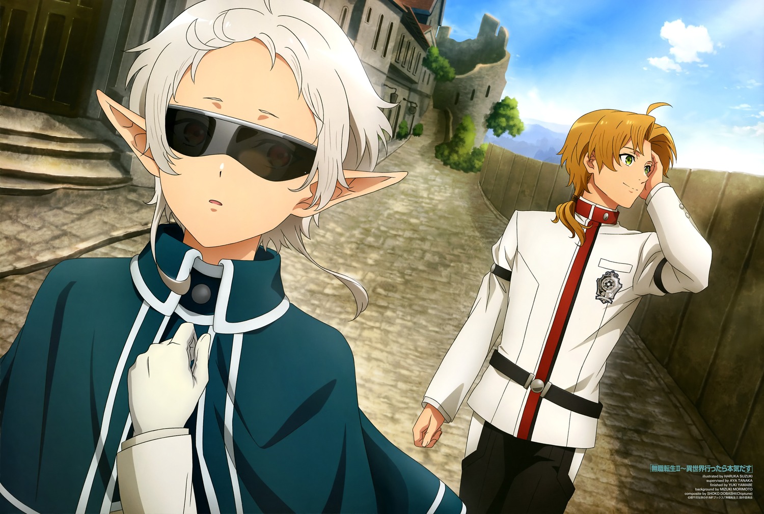 elf, megane, mushoku_tensei, pointy_ears, rudeus_greyrat, seifuku, suzuki_haruka_(animator), sylphiette