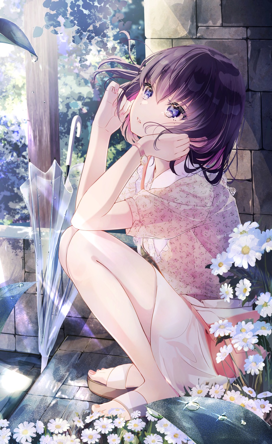 sanosomeha, see_through, skirt_lift, umbrella