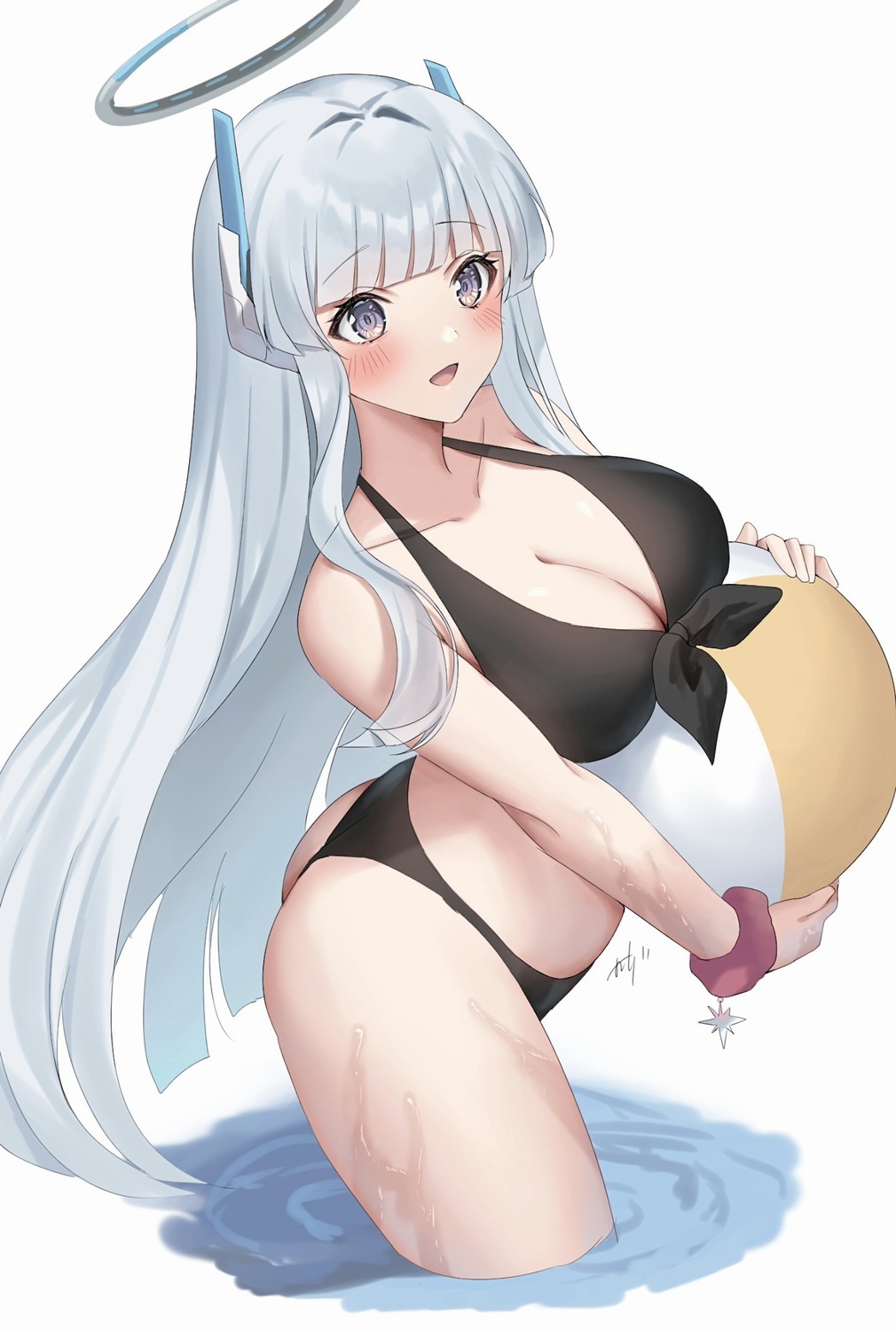 bikini, blue_archive, halo, oshage_(osyage921), swimsuits, ushio_noa