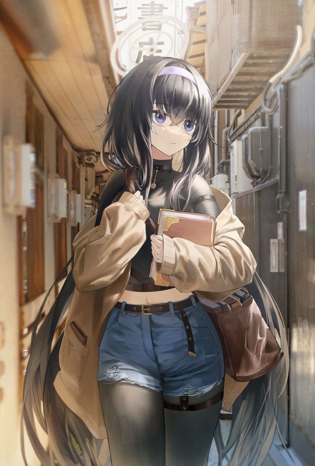 blue_archive, flippy_(cripine111), garter, halo, kozeki_ui, pantyhose, torn_clothes