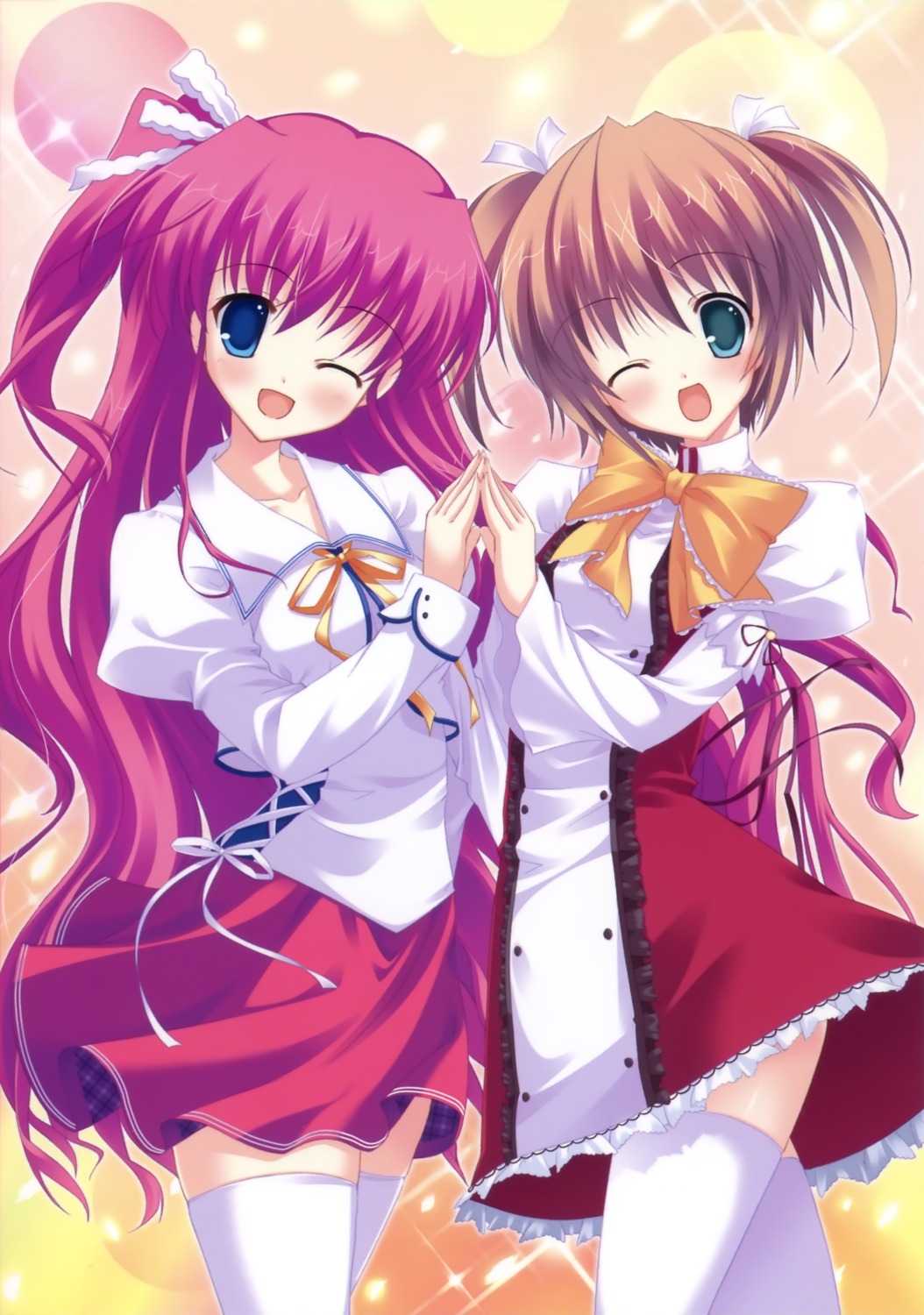 crossover, hakuouin_ayaka, itou_life, marginal_skip, princess_party, seifuku, sheila_el_elise, thighhighs