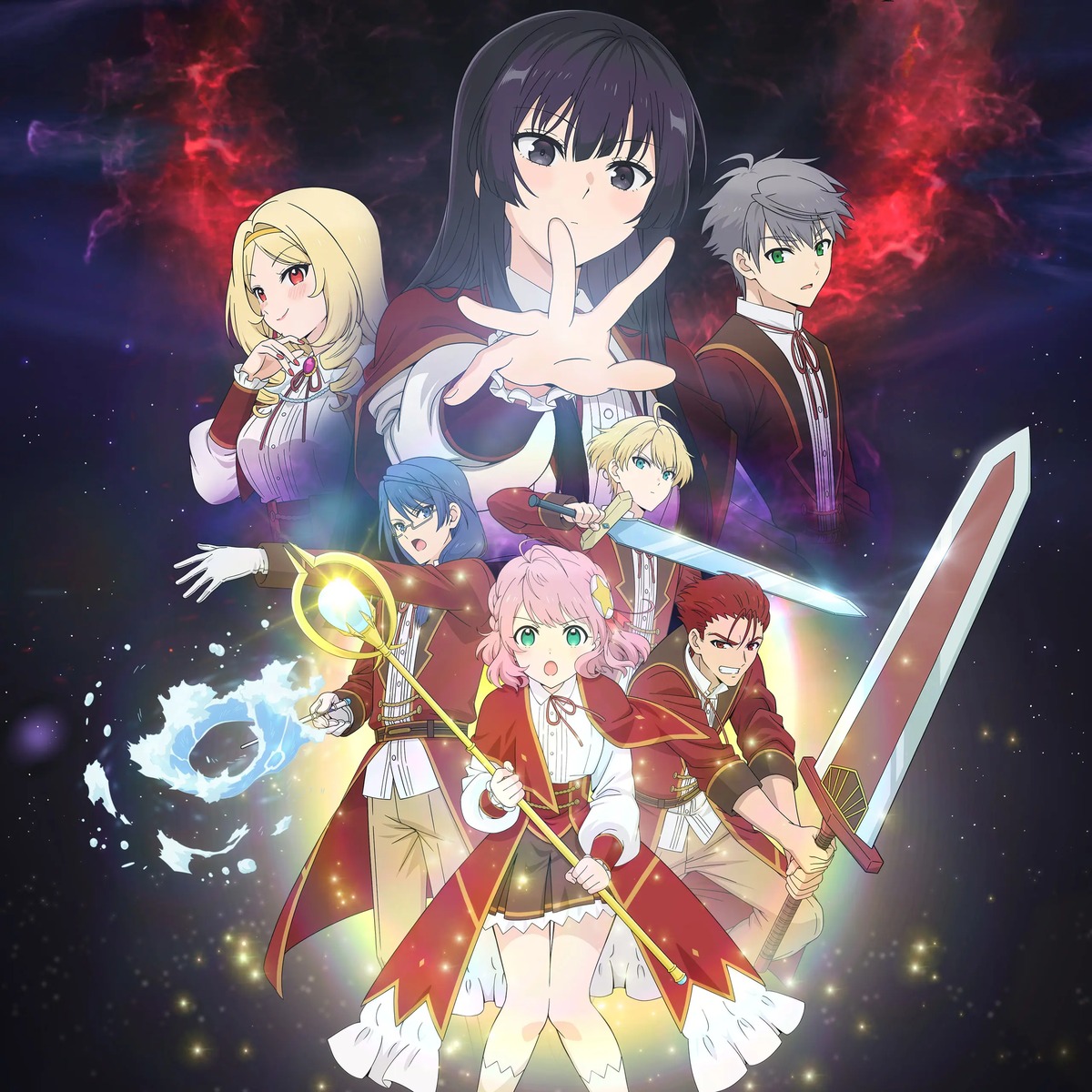akuyaku_reijou_level_99_~watashi_wa_ura-boss_desu_ga_maou_dewa_arimasen~, alicia_ehnleit, edwin_valschein, eleanora_hillrose, megane, oswald_grimsarde, patrick_ashbatten, seifuku, sword, tagme, weapon, william_ares, yumiella_dolkness