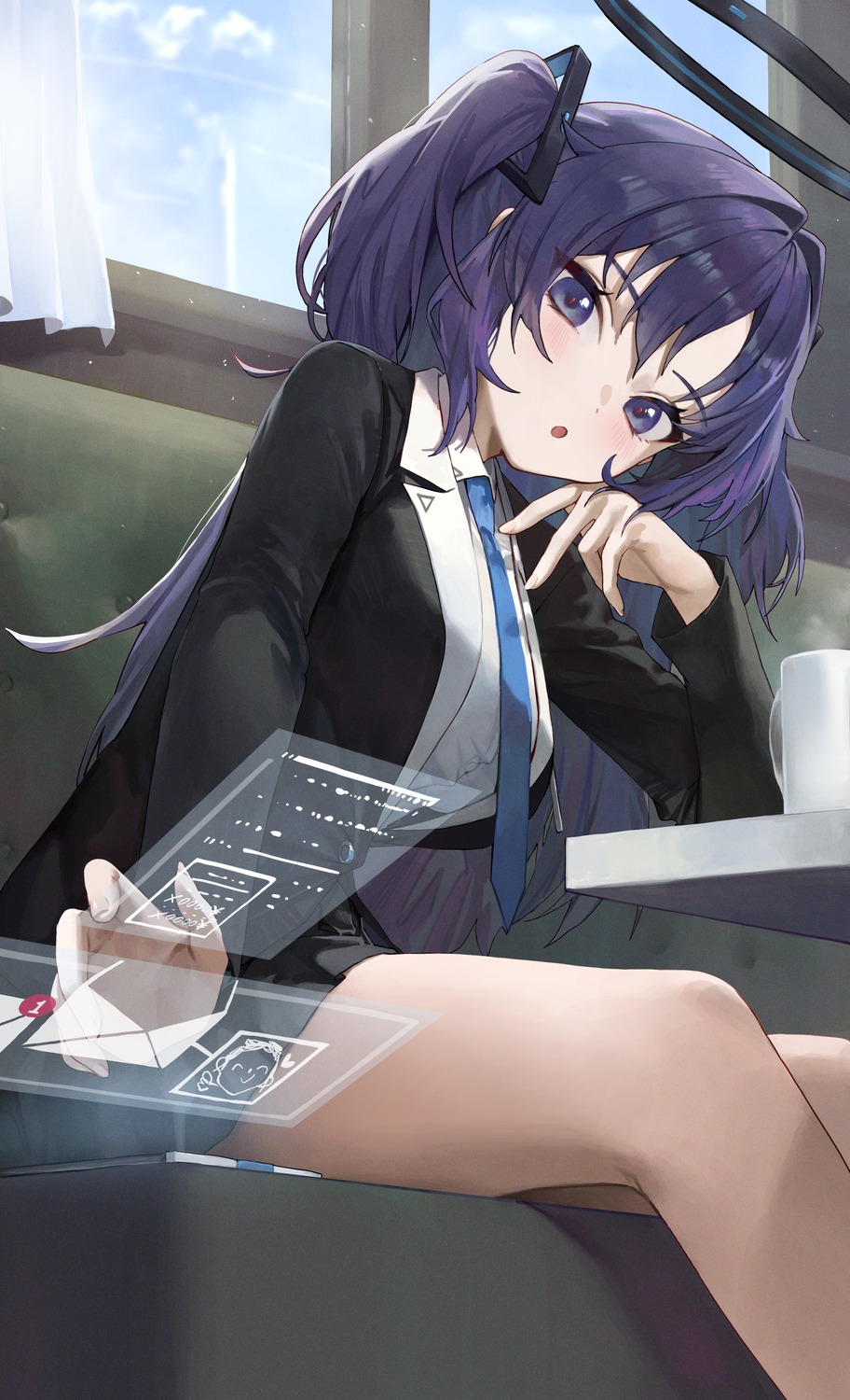 blue_archive, chobbb, halo, hayase_yuuka, seifuku