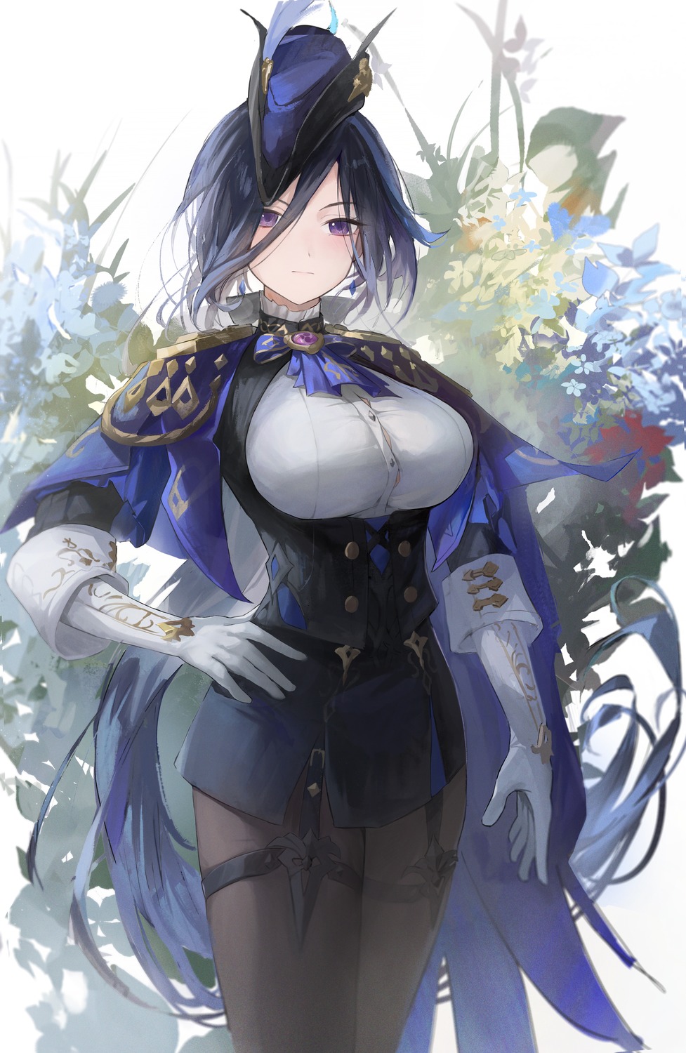 clorinde, garter, genshin_impact, pantyhose, uniform, yonesdraws