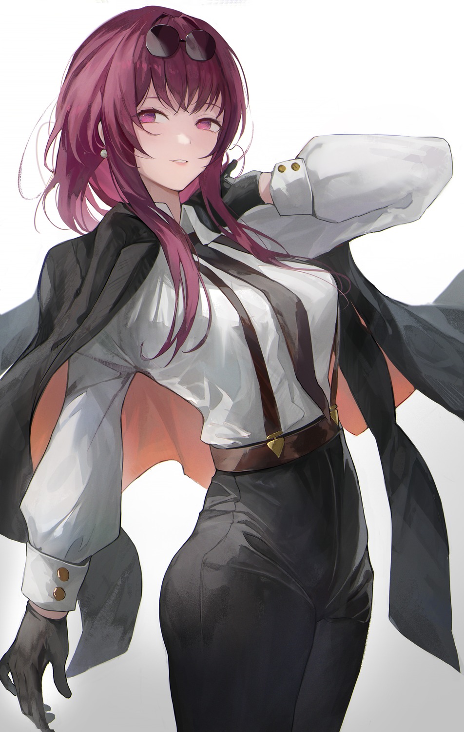 business_suit, honkai:_star_rail, kafka_(honkai:_star_rail), megane, yonesdraws