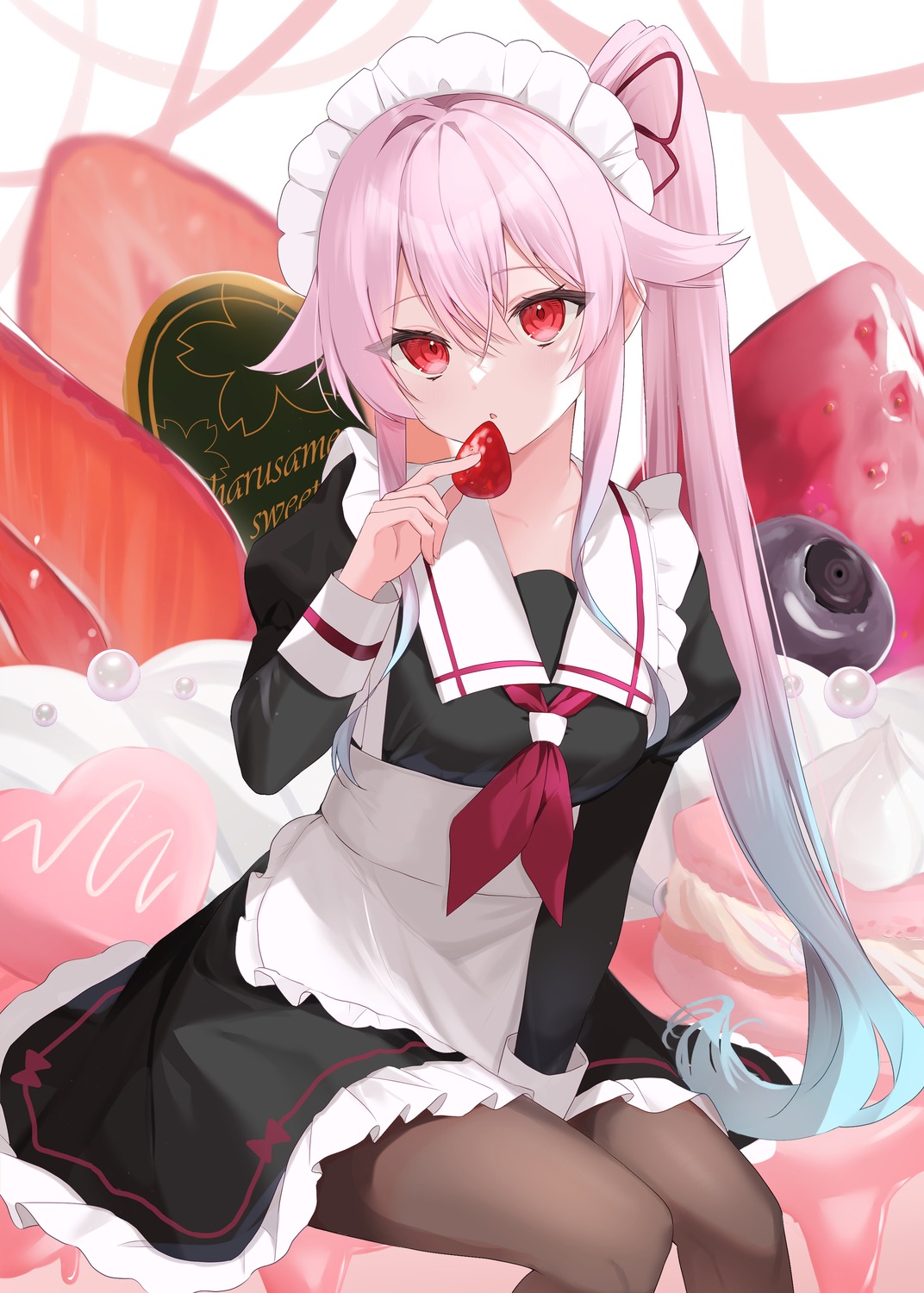 harusame_(kancolle), kantai_collection, maid, pantyhose, yoshino_(mfmfpng)