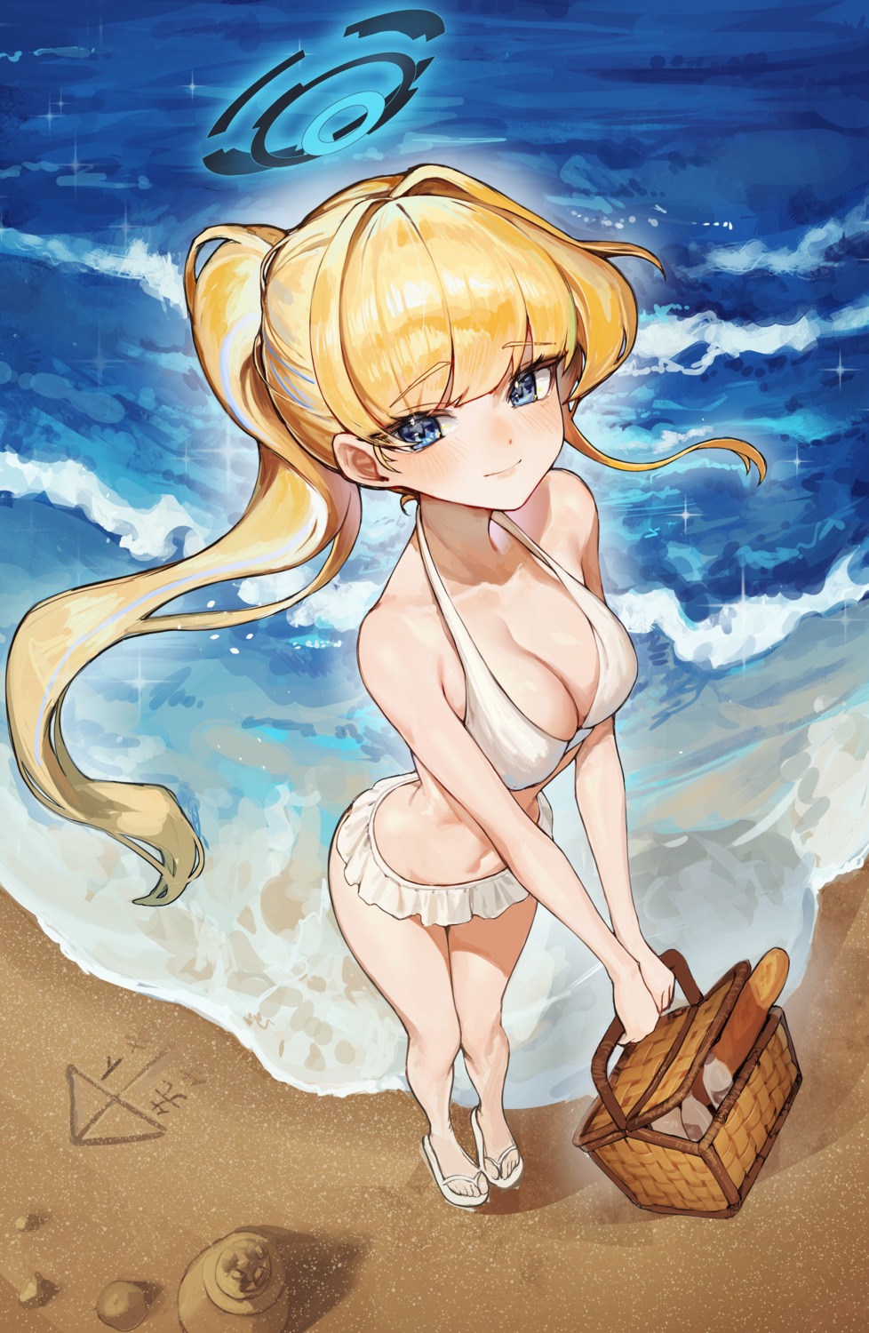 apopo, artist_revision, asuma_toki, bikini, blue_archive, halo, swimsuits