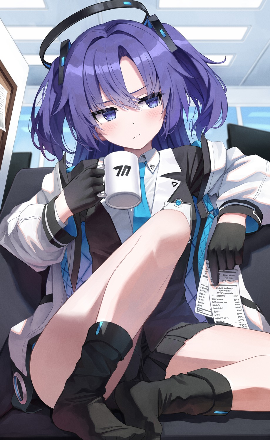 blue_archive, halo, hayase_yuuka, seifuku, superpig