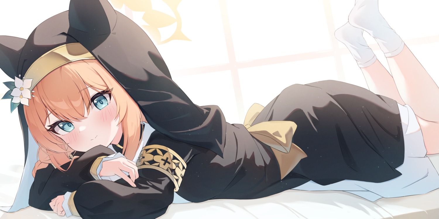 animal_ears, blue_archive, halo, iochi_mari, nekomimi, nonddu, nun