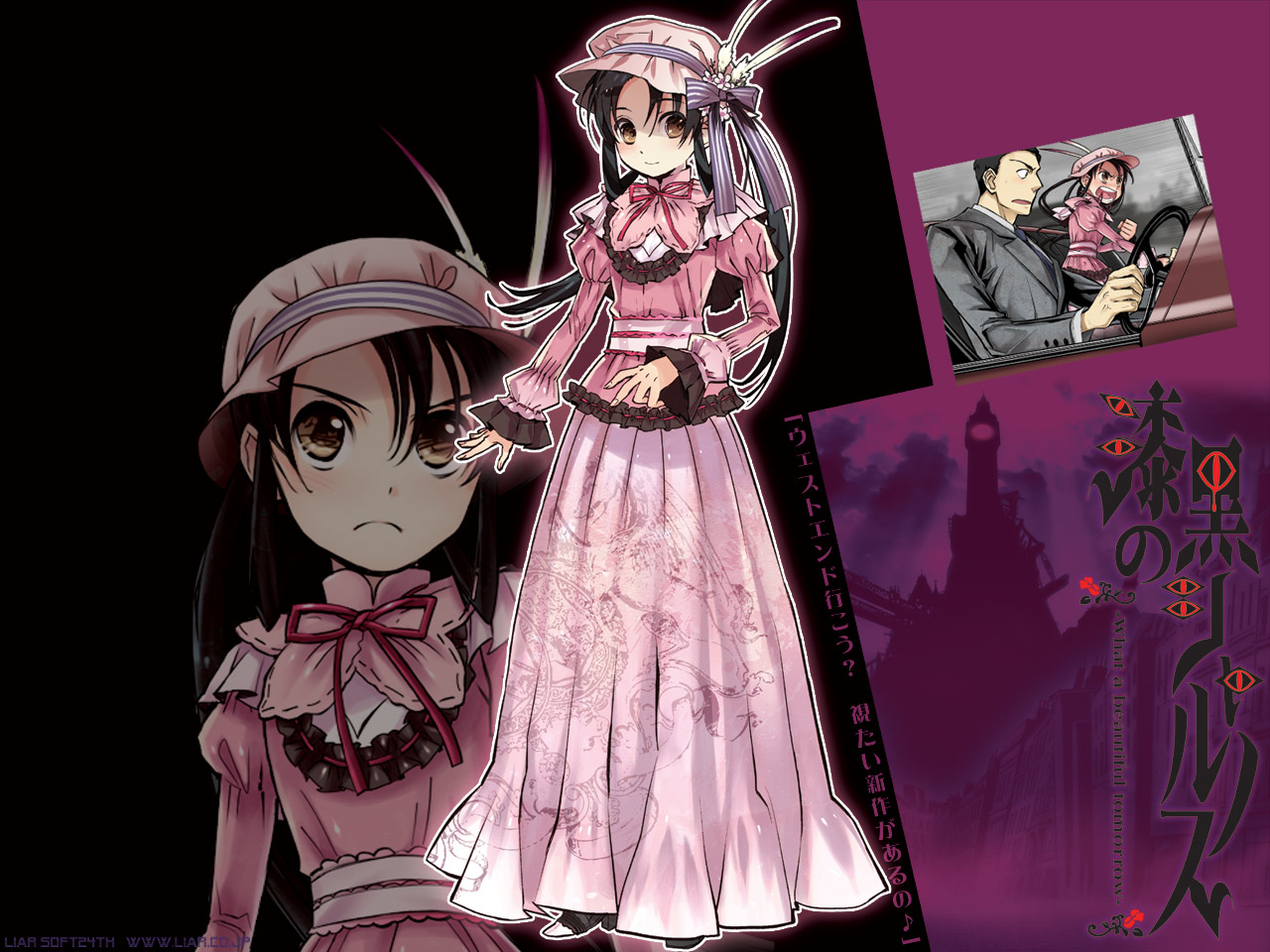 akira_(kaned_fools), angelica_derleth, dress, shikkoku_no_sharnoth, wallpaper
