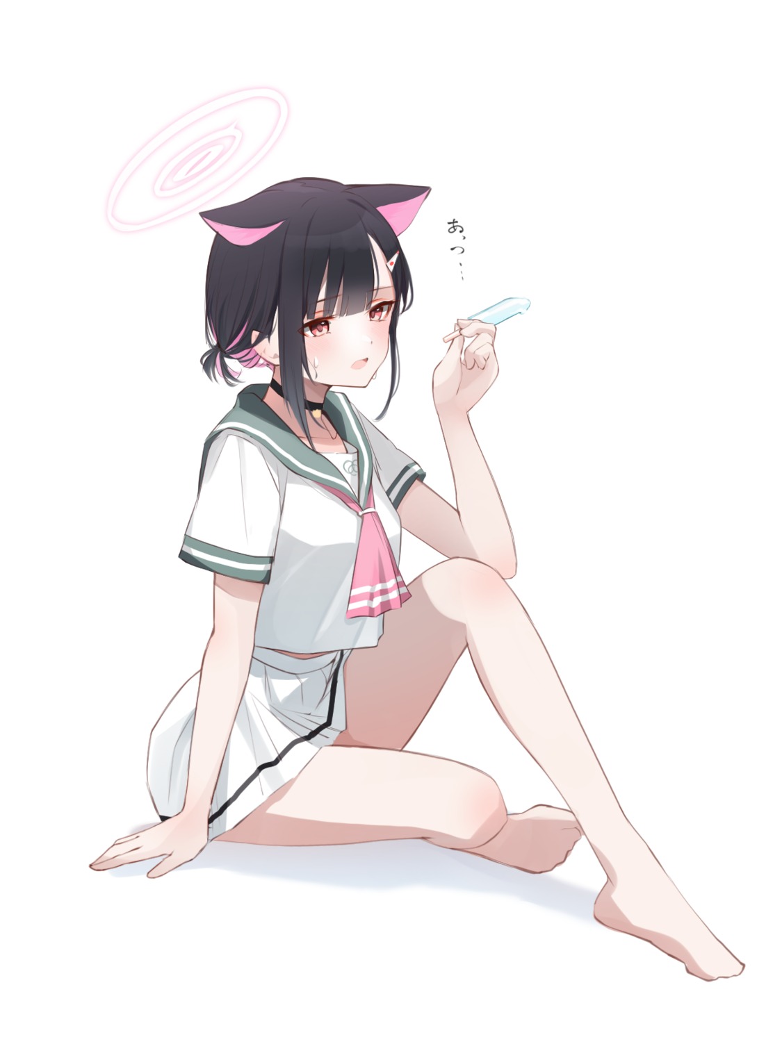 animal_ears, blue_archive, exiadoon, halo, kyouyama_kazusa, nekomimi, seifuku