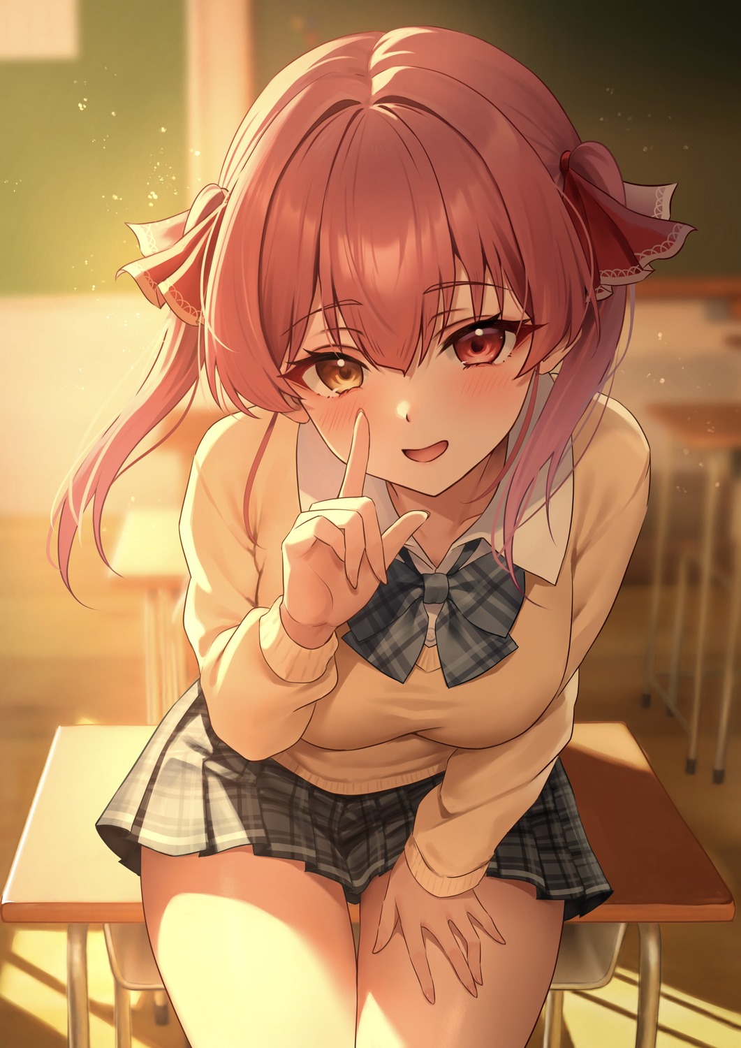 heterochromia, holika_baby, hololive, houshou_marine, seifuku, sweater