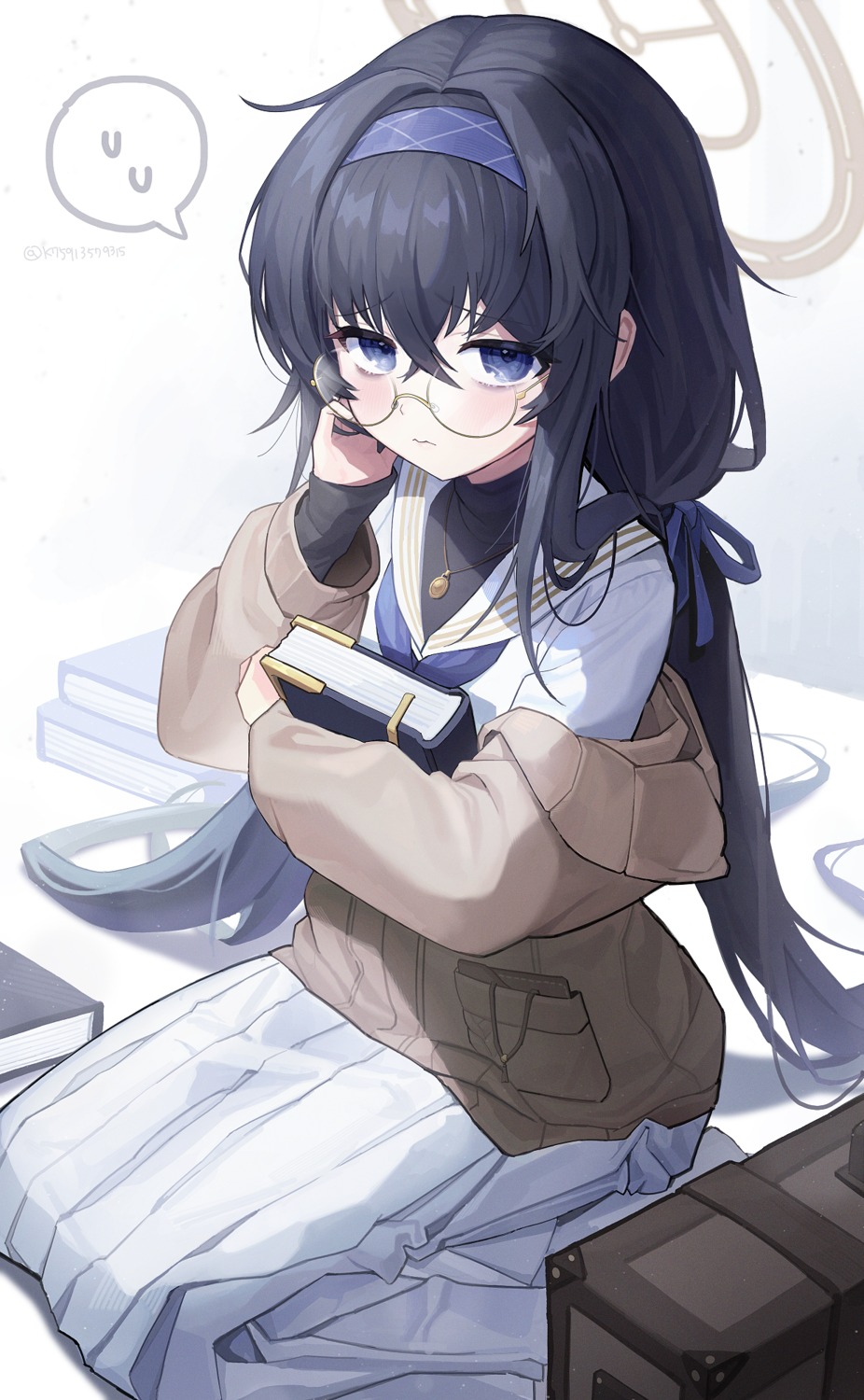 blue_archive, halo, kozeki_ui, lerome, megane, seifuku
