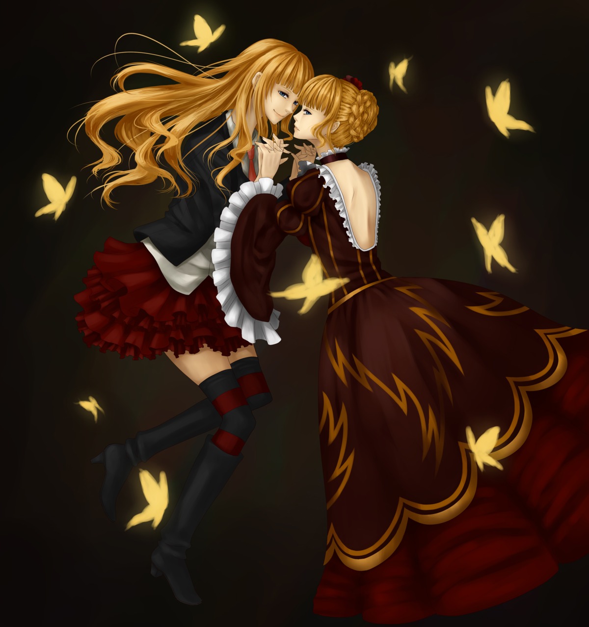 au, beatrice, dress, thighhighs, umineko_no_naku_koro_ni