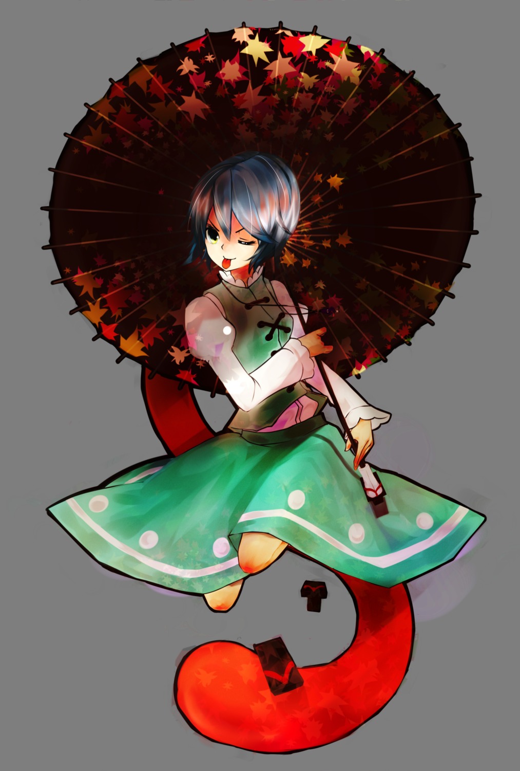 nekobu, tatara_kogasa, touhou, transparent_png, umbrella