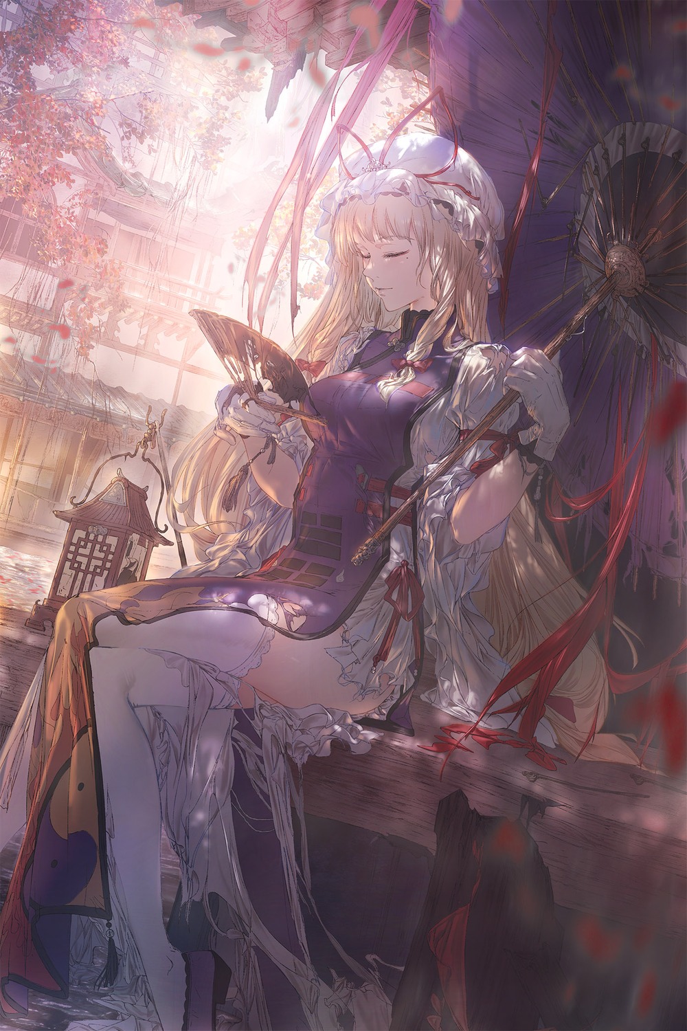 chinadress, miv4t, thighhighs, touhou, umbrella, yakumo_yukari