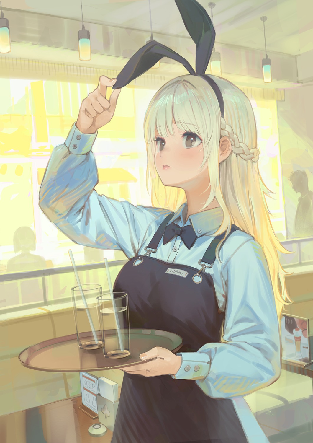 animal_ears, bunny_ears, ddal, waitress