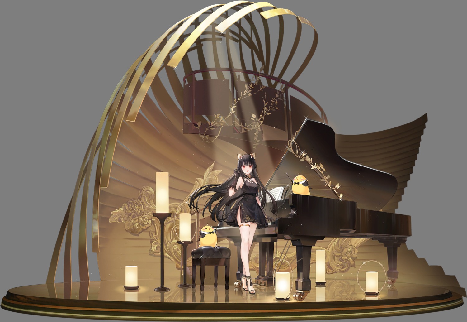 atdan, azur_lane, dress, garter, heels, horns, manjuu_(azur_lane), sakawa_(azur_lane)