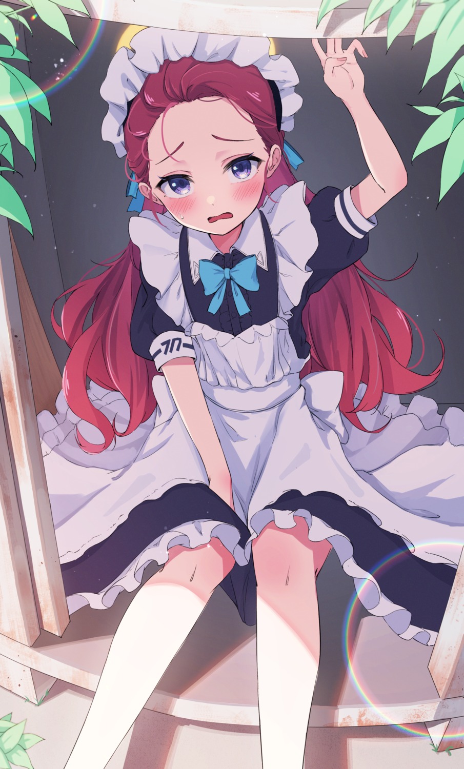 blue_archive, halo, hanaoka_yuzu, leopon_pon, maid