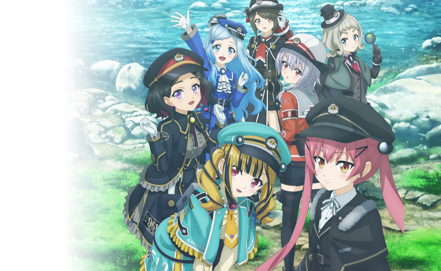 garter, kaniko_(rail_romanesque), kiriko_(rail_romanesque), mumumu_(rail_romanesque), nako_(rail_romanesque), noire_(rail_romanesque), rail_romanesque, tagme, thighhighs, torako_(rail_romanesque), umi_(rail_romanesque), uniform