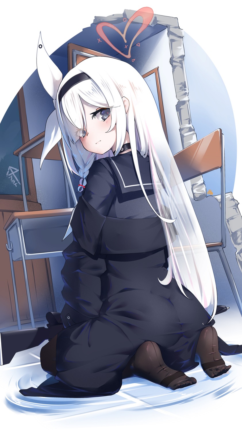 arona_(blue_archive), ass, blue_archive, halo, keyfanjun, pantyhose, plana_(blue_archive), seifuku