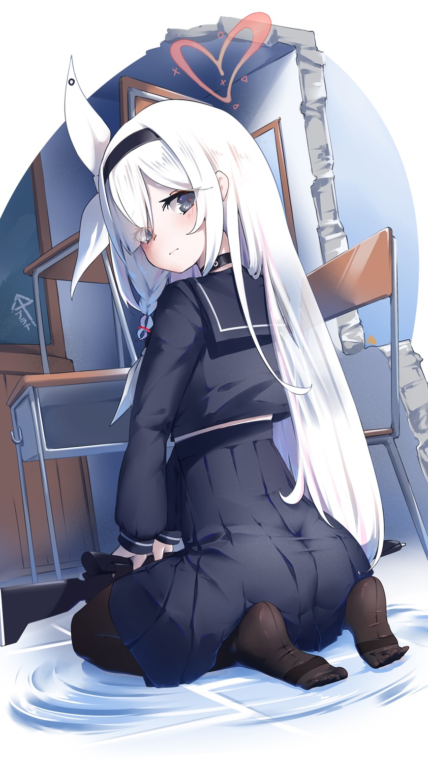 arona_(blue_archive), blue_archive, halo, keyfanjun, pantyhose, plana_(blue_archive), seifuku