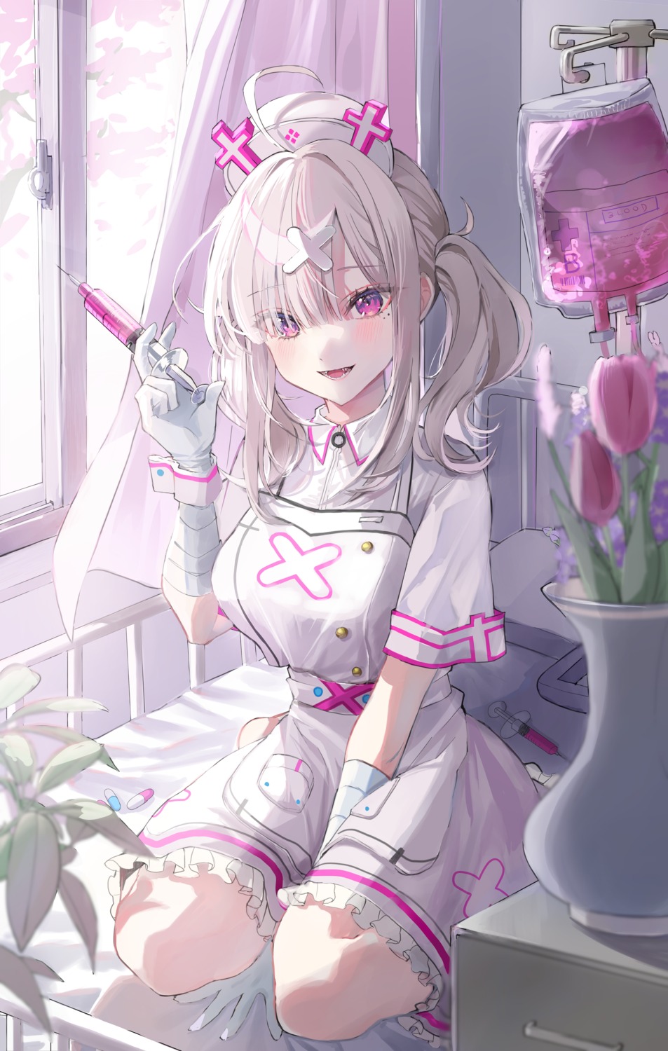 bandages, kuuhaku_(wutt5584), nijisanji, nurse, sukoya_kana