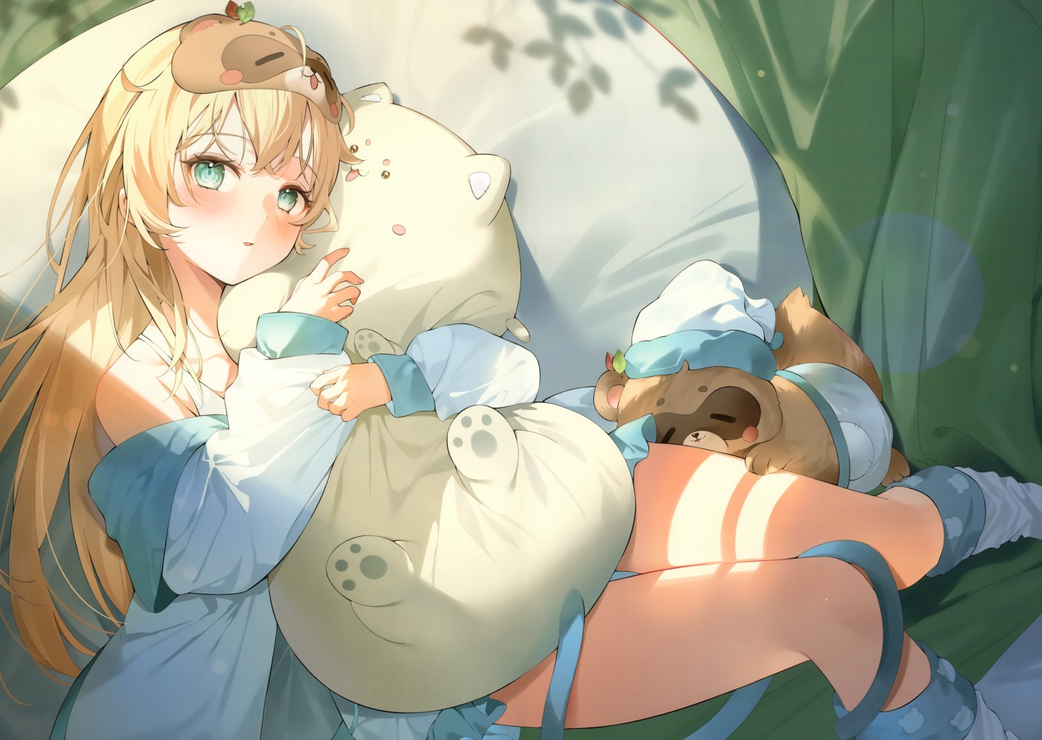 falenini's, hana_mori, hololive, kazama_iroha, pajama