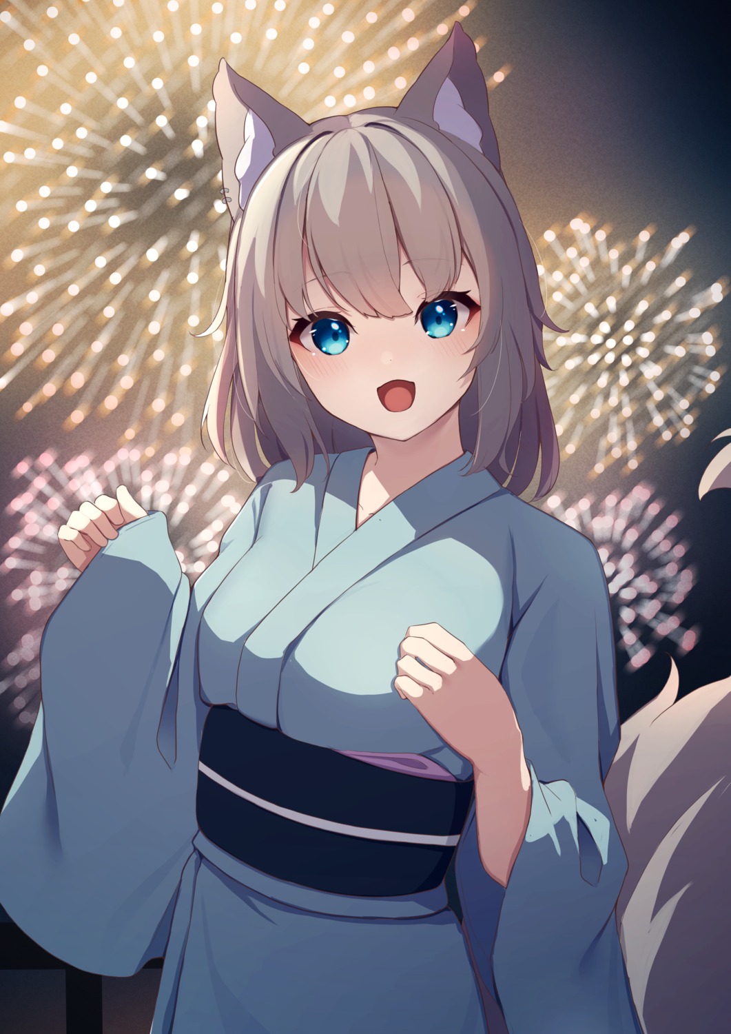 animal_ears, hinata_(pixiv53862745), tail, yukata