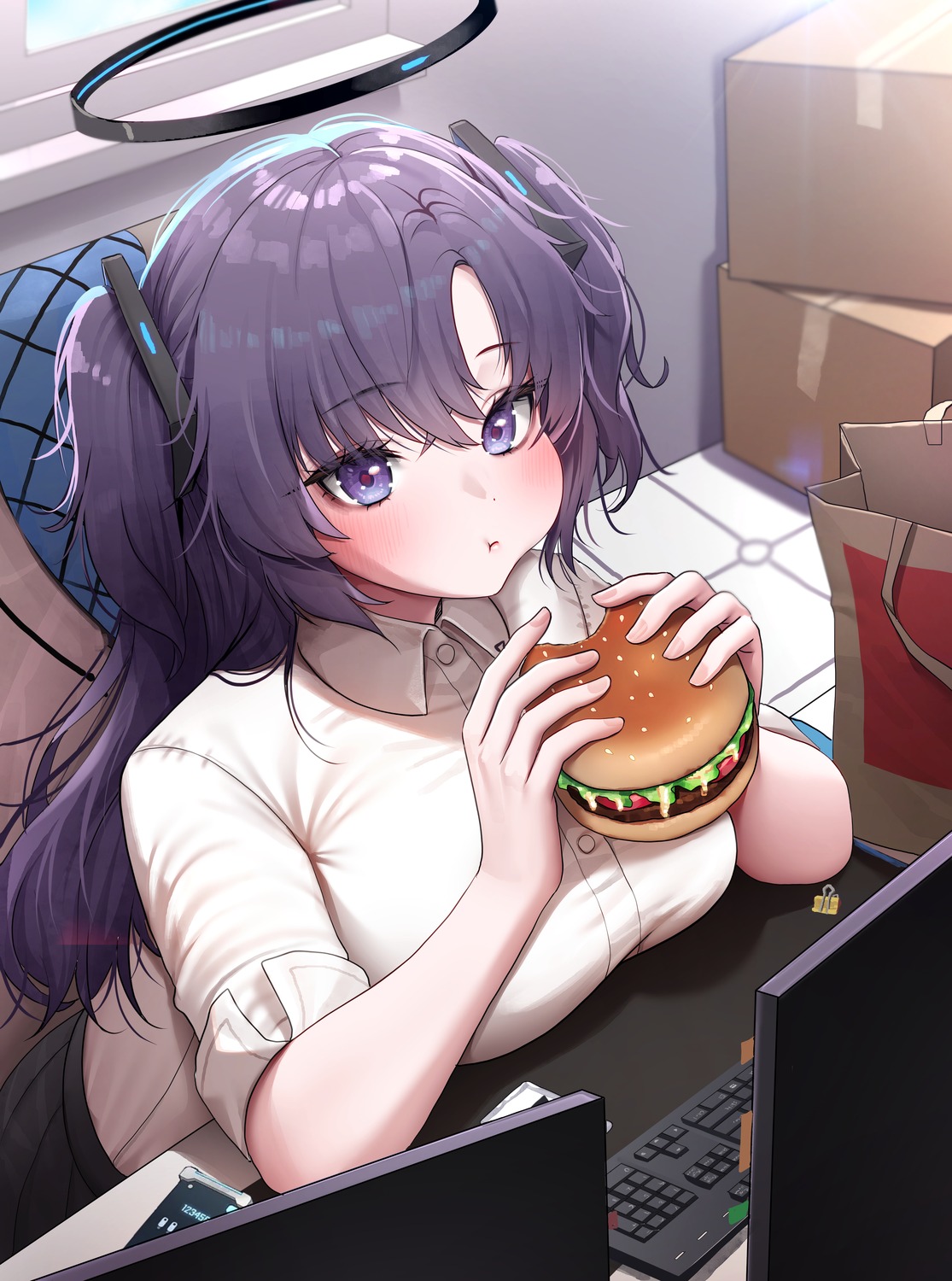blue_archive, doyoon_7, halo, hayase_yuuka, seifuku